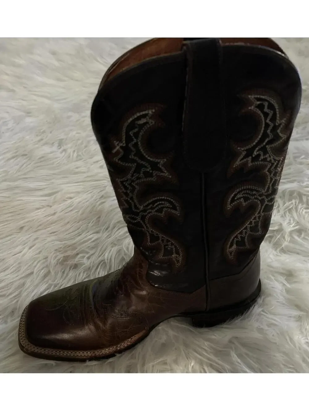 DAN POST FRANKLIN 11" WESTERN GENIUNE LEATHER MEN'S BOOTS 9.5D Cowboy square toe - Picture 4 of 15